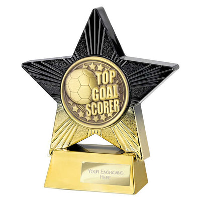 Superstar Top Scorer Football Trophy Black Gold Award