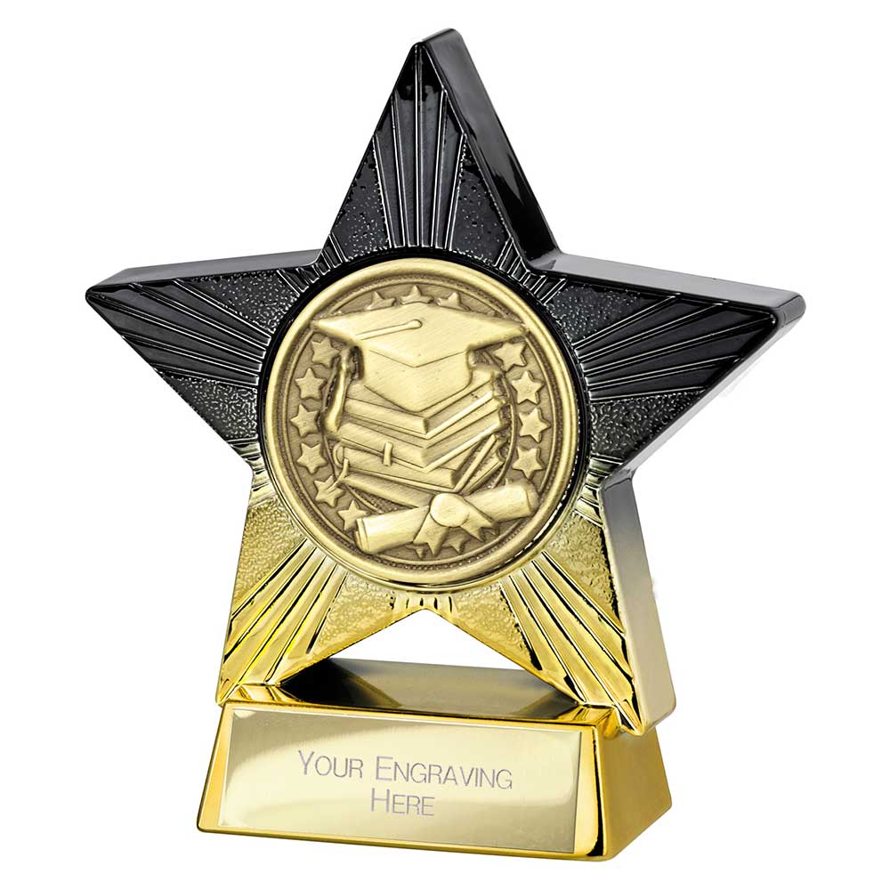 Superstar Graduation Trophy Award Black And Gold