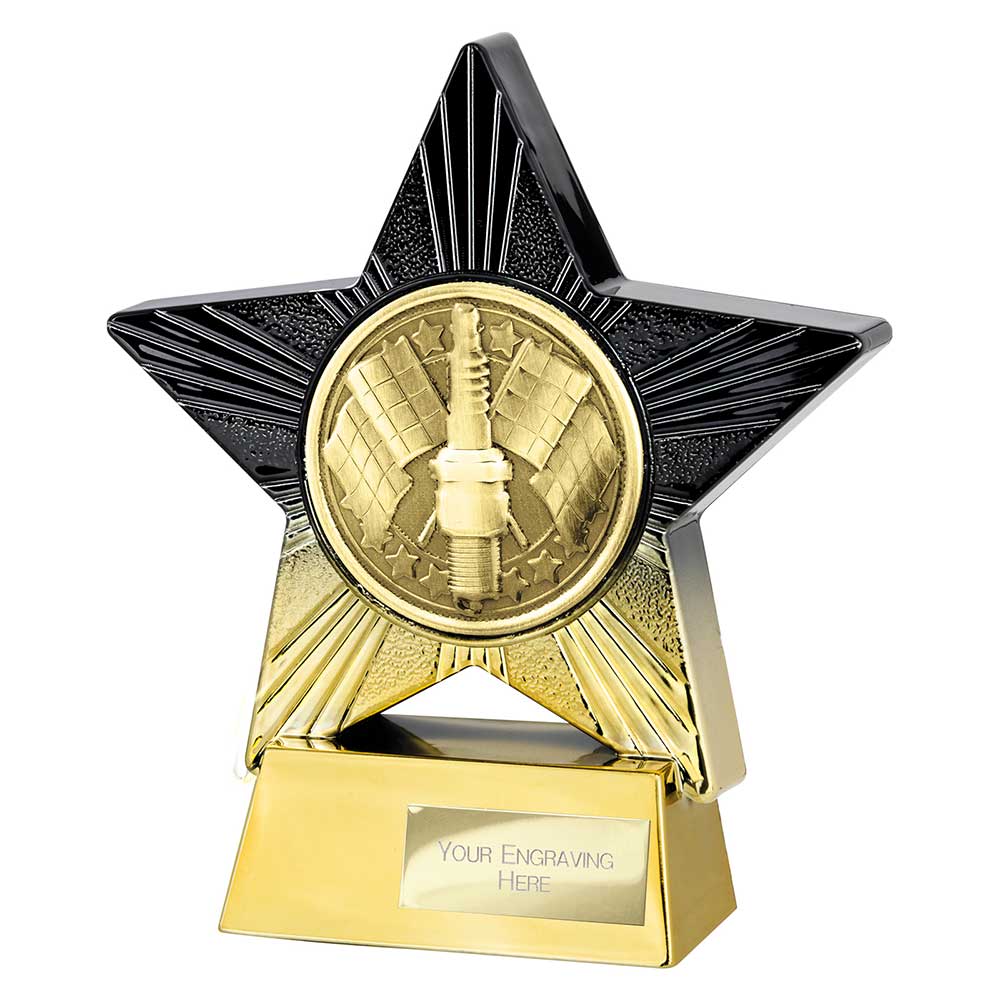 Superstar Motor Sports Trophy Award Black And Gold