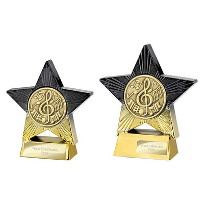 Superstar Music Trophy Award Black And Gold