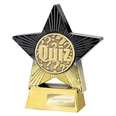 Superstar Quiz Trophy Award Black And Gold