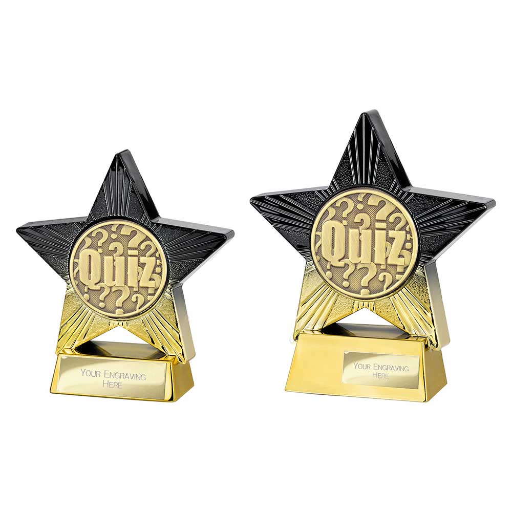 Superstar Quiz Trophy Award Black And Gold