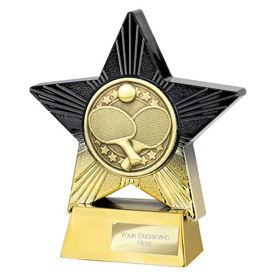 Superstar Table Tennis Trophy Award Black And Gold