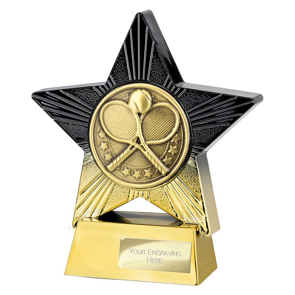 Superstar Tennis Trophy Award Black And Gold