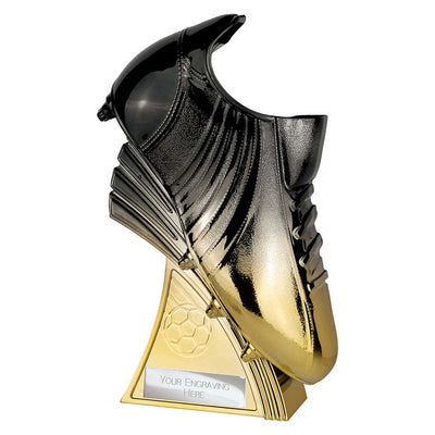 Power Boot Football Trophy Award Heavyweight Black Gold