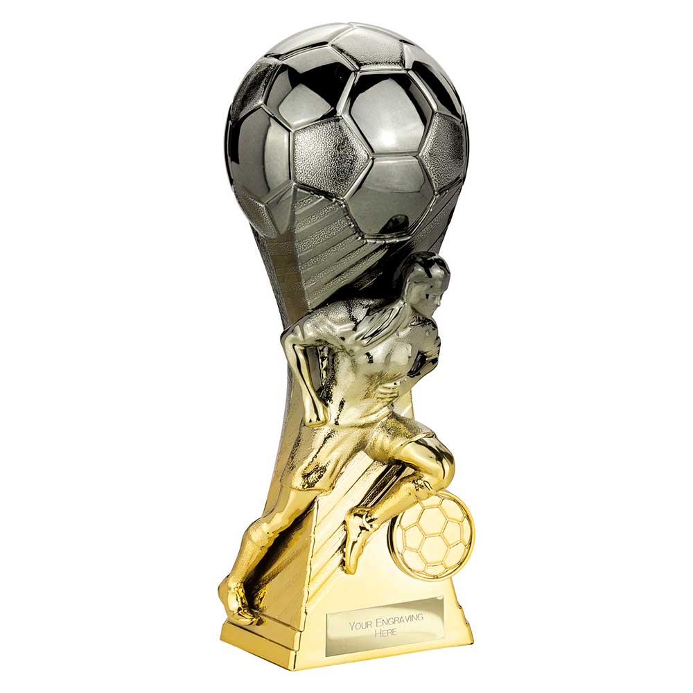 Trailblazer Womans Football Trophy Award Gunmetal Gold