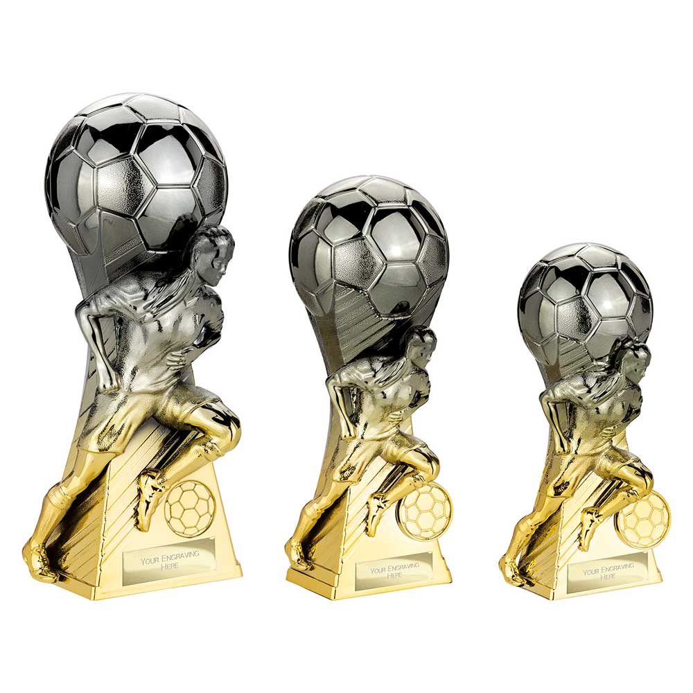 Trailblazer Womans Football Trophy Award Gunmetal Gold