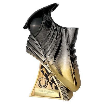 Power Boot Rugby Trophy Award Heavyweight Carbon Black And Gold