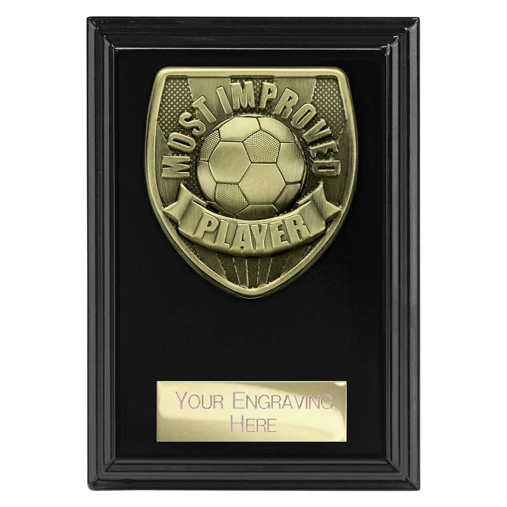 Cobra Plaque Most Improved Player Football Trophy Award Black