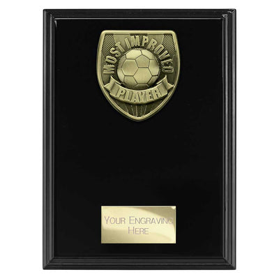 Cobra Plaque Most Improved Player Football Trophy Award Black