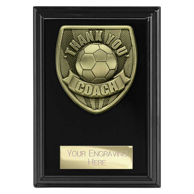 Cobra Plaque Thank You Coach Football Trophy Award Black