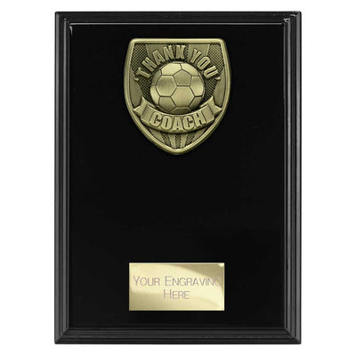 Cobra Plaque Thank you Coach Football Trophy Award - Black