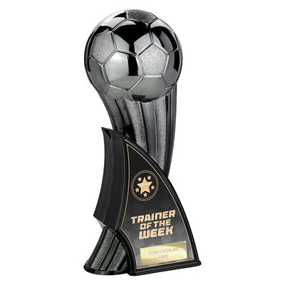 Firestorm Heavyweight Trainer Of The Week Football Trophy Award Gunmetal To Black