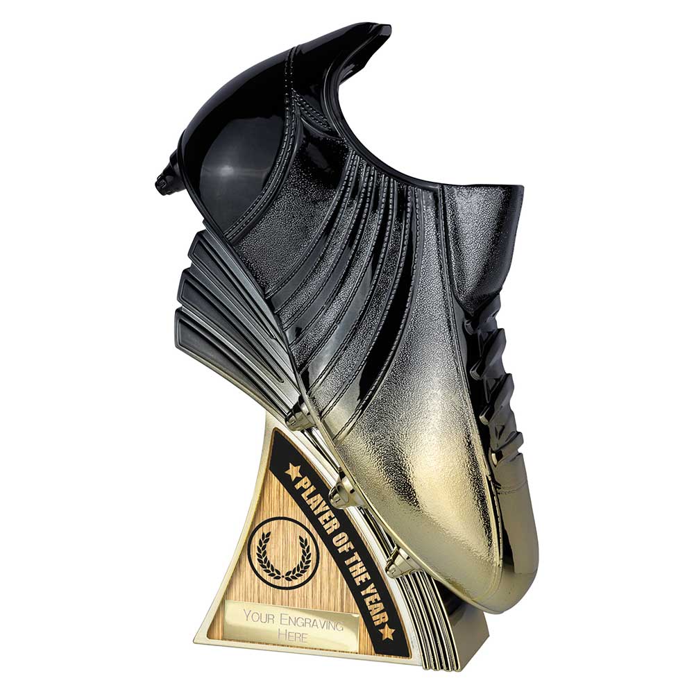 Power Boot Heavyweight Player Of The Year Football Trophy Black To Gold Award