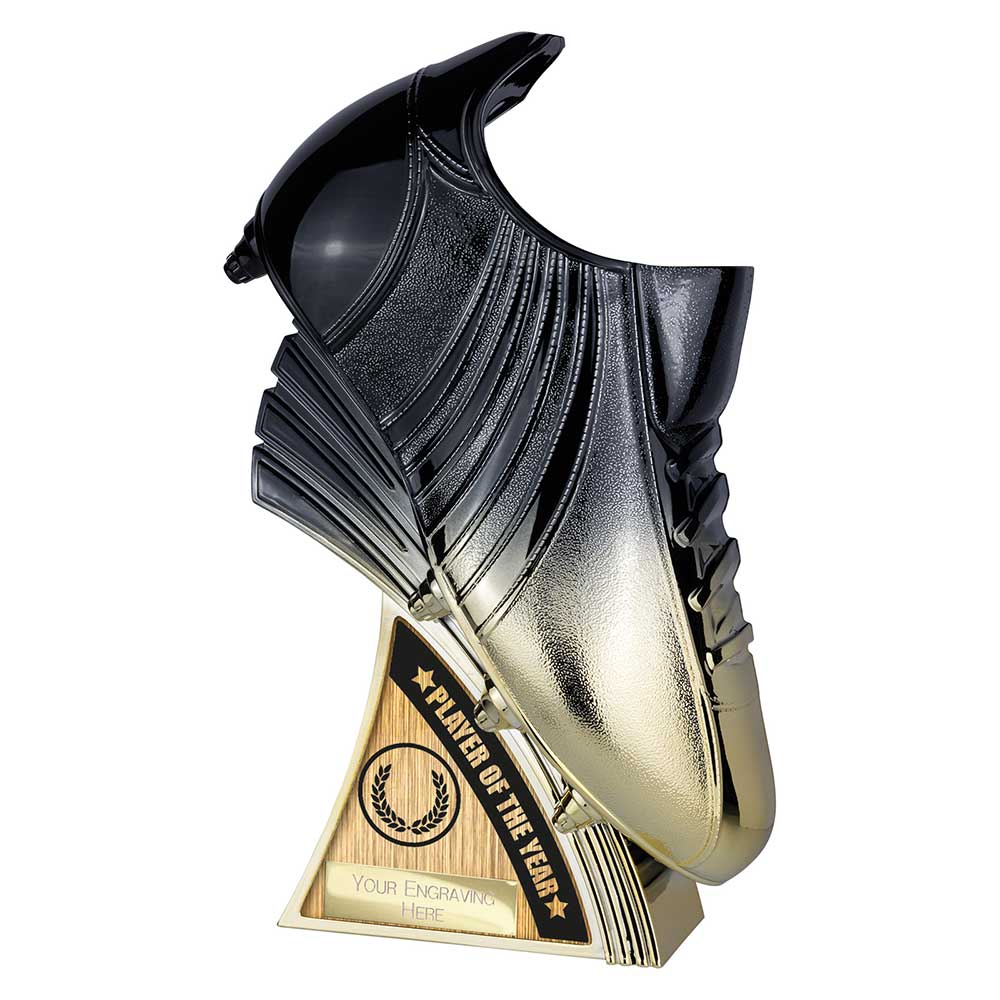 Power Boot Heavyweight Player Of The Year Football Trophy Black To Gold Award