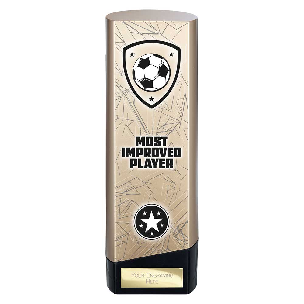 Prime Heavyweight Most Improved Player Football Award Trophy Gold Black