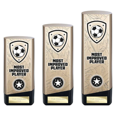 Prime Heavyweight Most Improved Player Football Award Trophy Gold Black