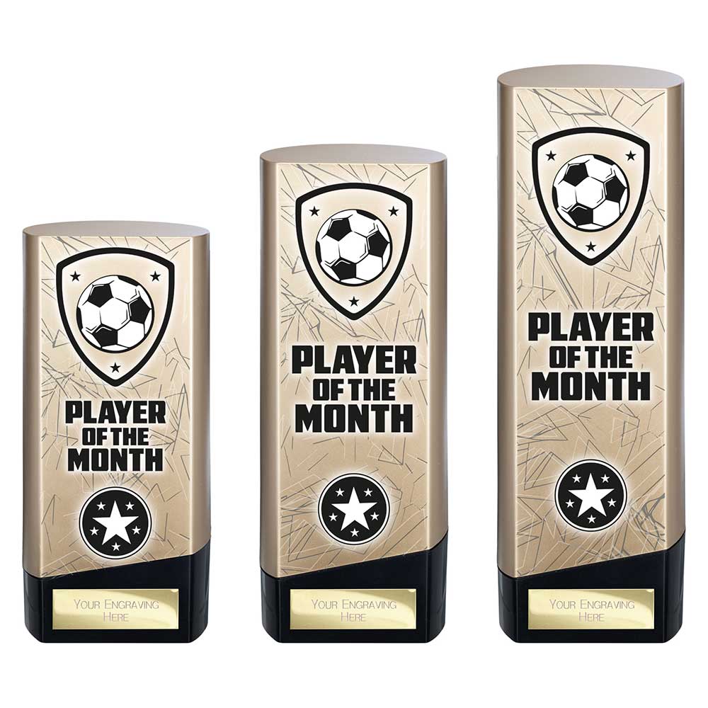 Prime Heavyweight Player Of The Month Football Award Trophy Gold Black