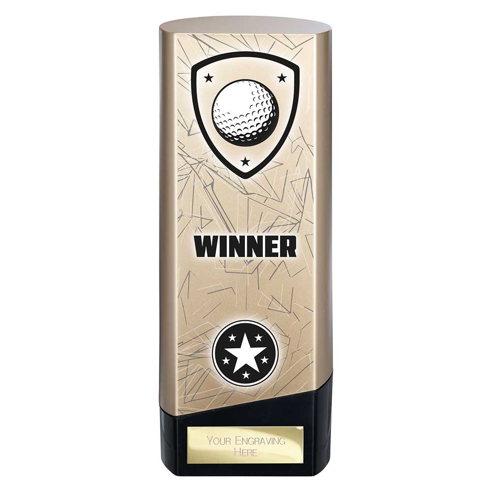 Prime Golf Heavyweight Trophy Award Gold And Black