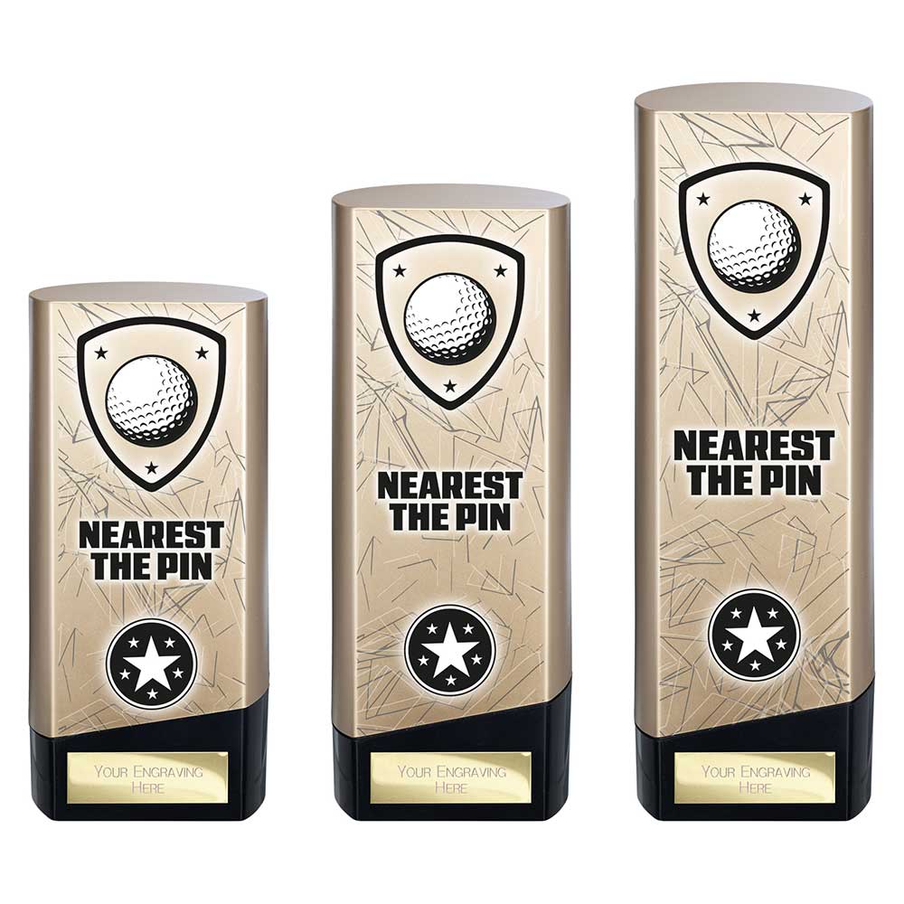 Prime Golf Nearest The Pin Heavyweight Trophy Award Gold And Black