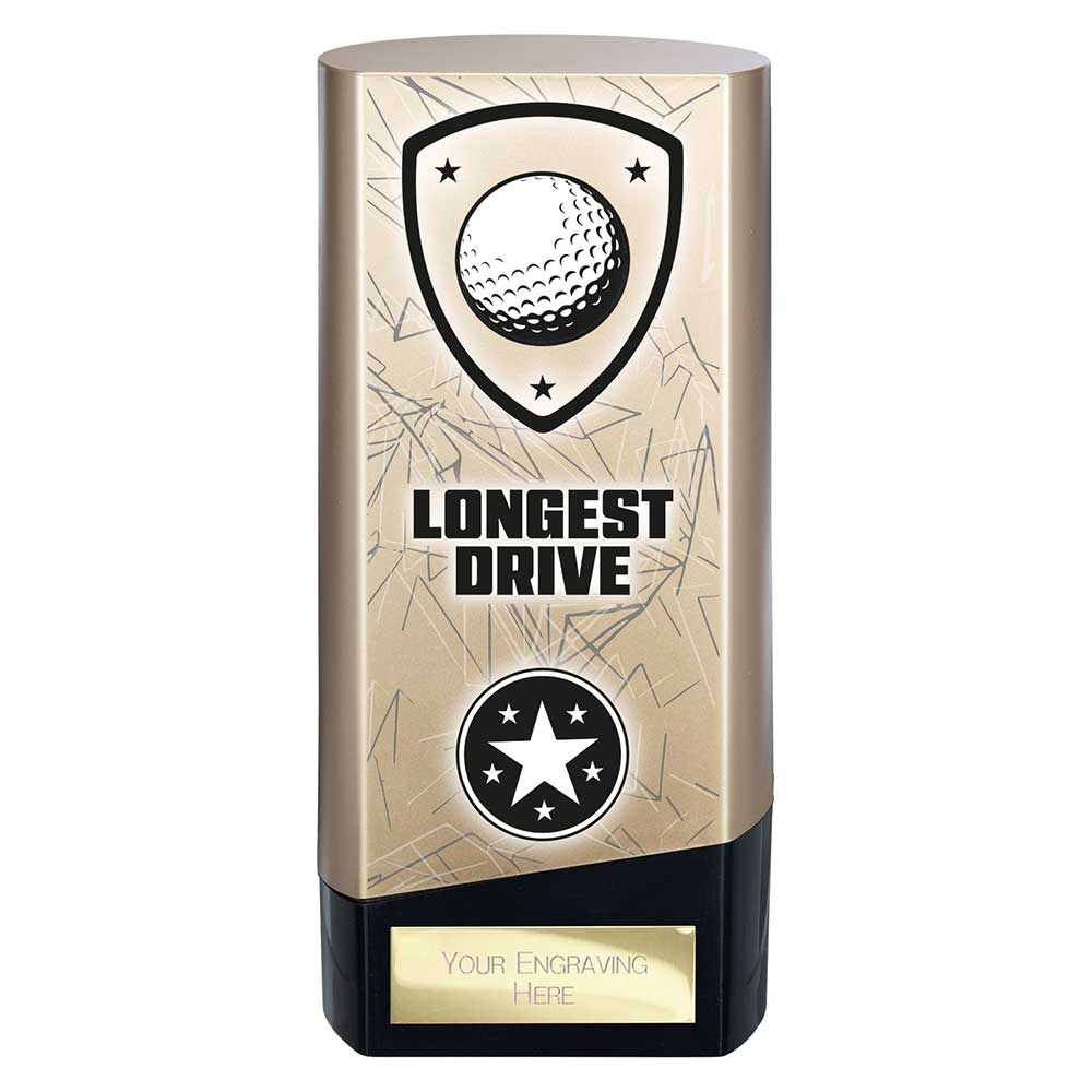 Prime Golf Longest Drive Heavyweight Trophy Award Gold And Black