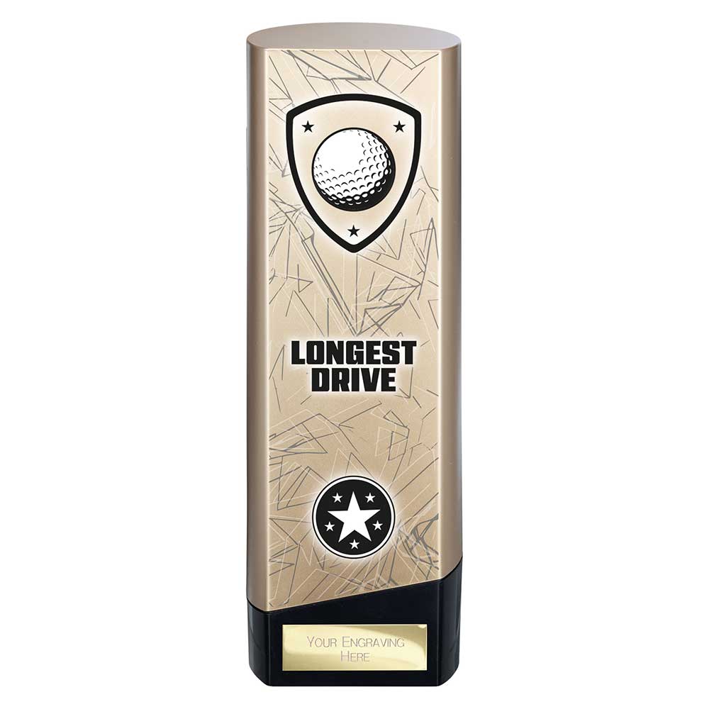 Prime Golf Longest Drive Heavyweight Trophy Award Gold And Black