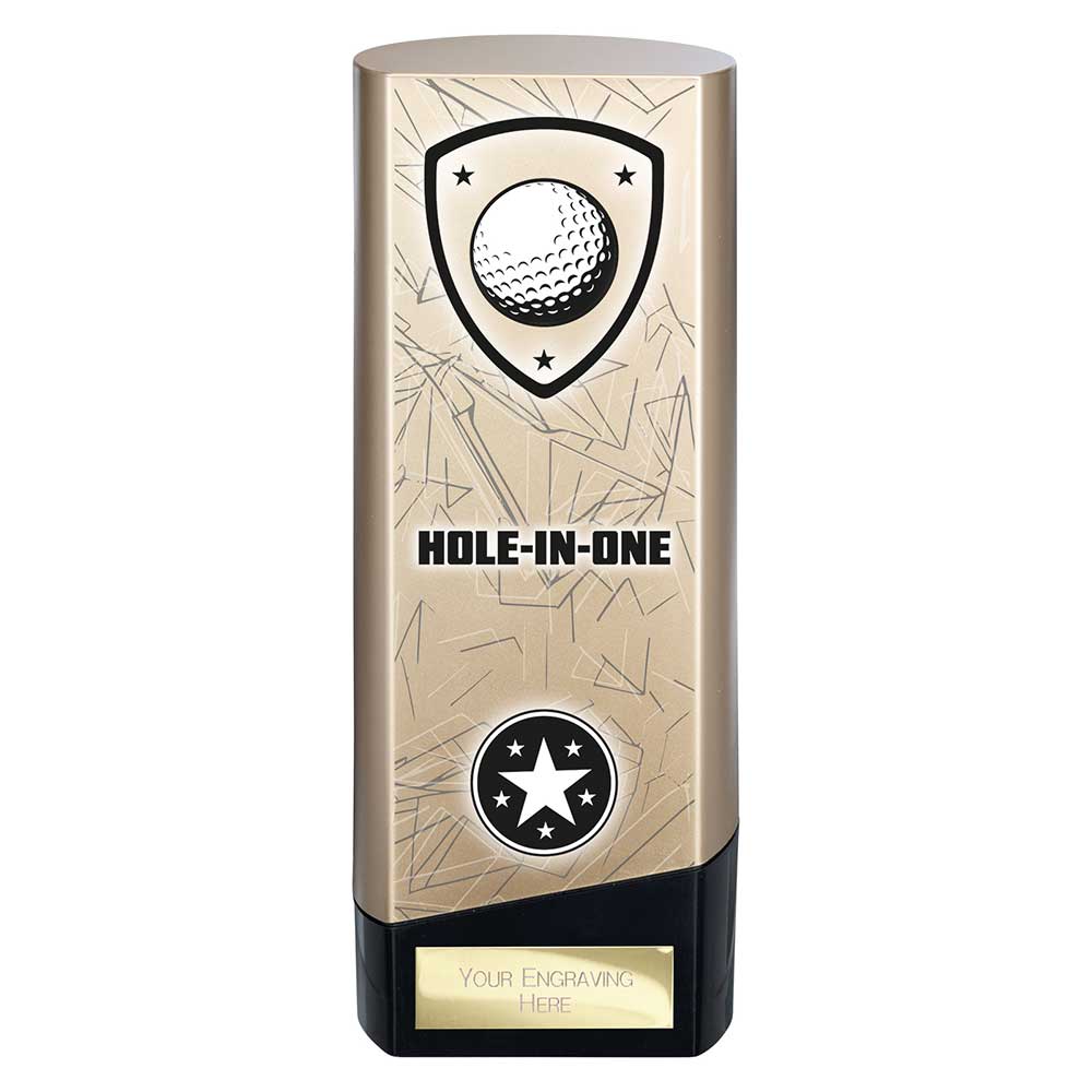 Prime Golf Hole In One Heavyweight Trophy Award Gold And Black