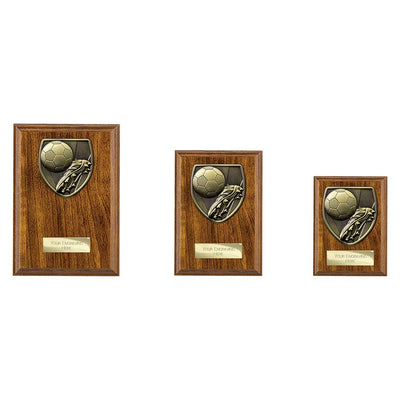 Cobra Football Boot Ball Award Plaque Trophy Walnut