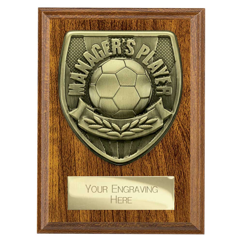 Cobra Plaque Managers Player Football Trophy Award Walnut