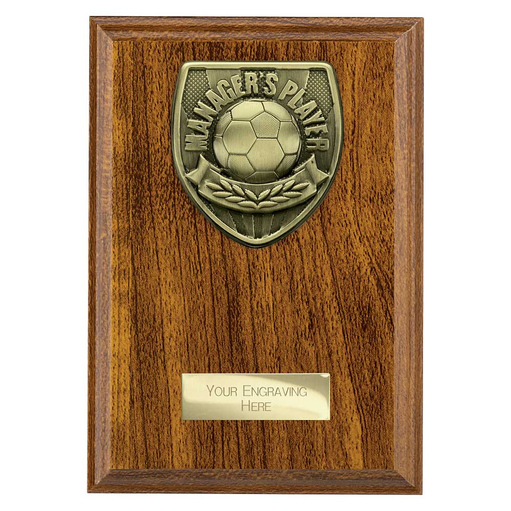 Cobra Plaque Managers Player Football Trophy Award Walnut