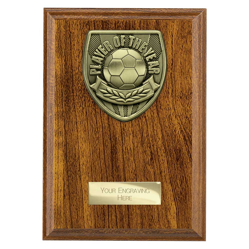 Cobra Plaque Player Of The Year Football Trophy Award Walnut