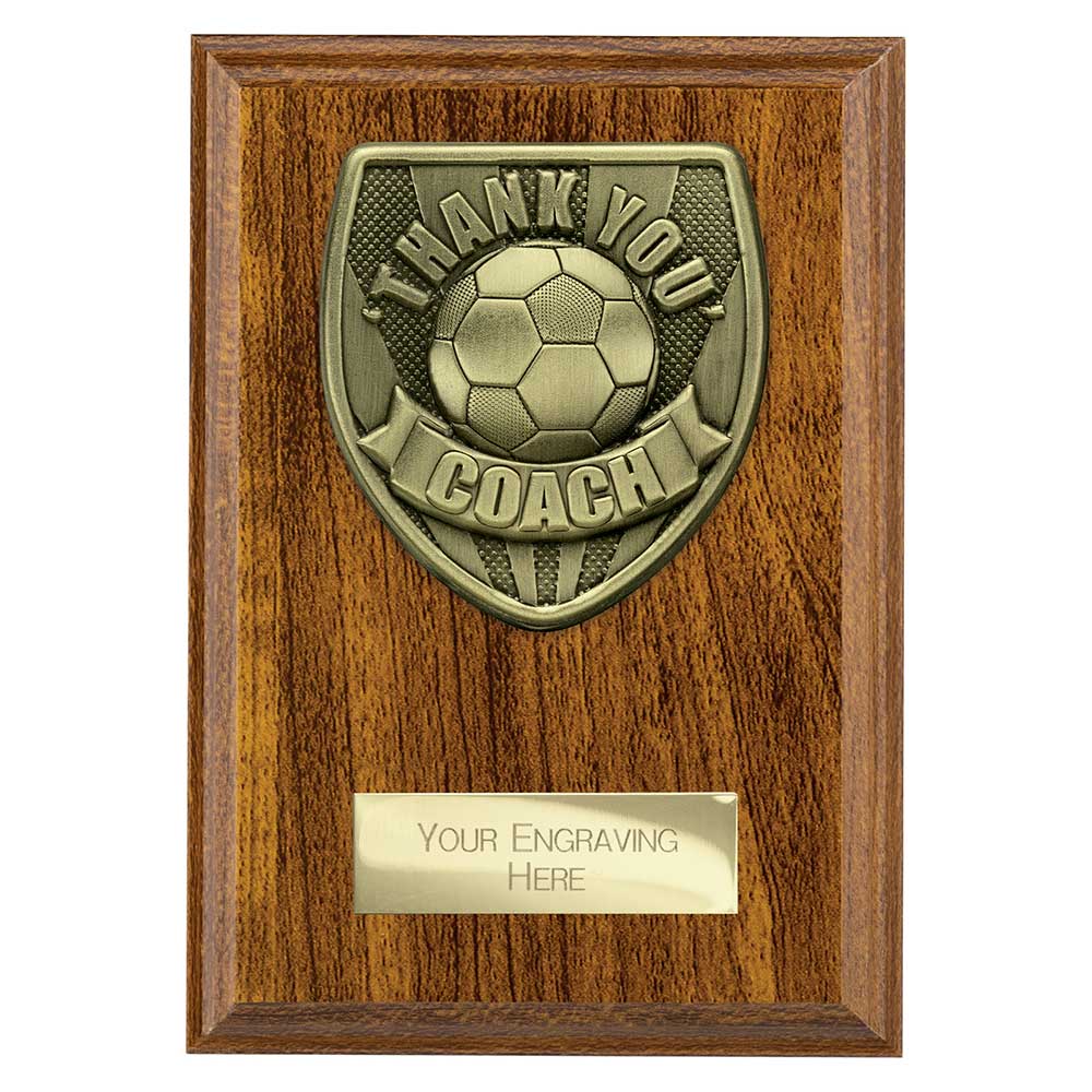 Cobra Plaque Thank you Coach Football Trophy Award Walnut 