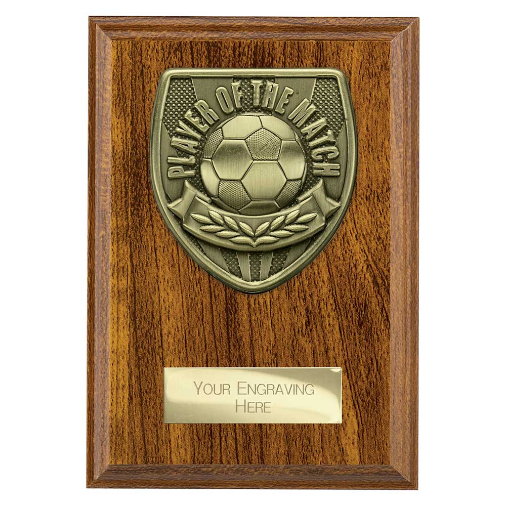 Cobra Plaque Player Of The Match Football Trophy Award Walnut