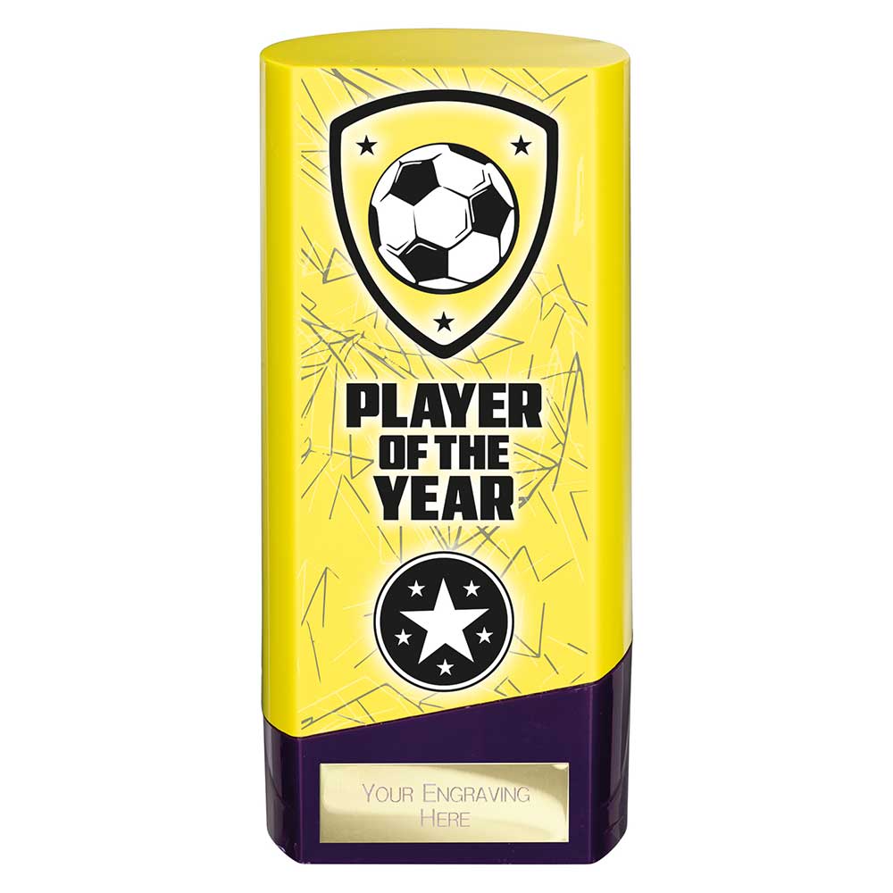 Prime Heavyweight Player Of The Year Football Award Trophy Yellow Purple