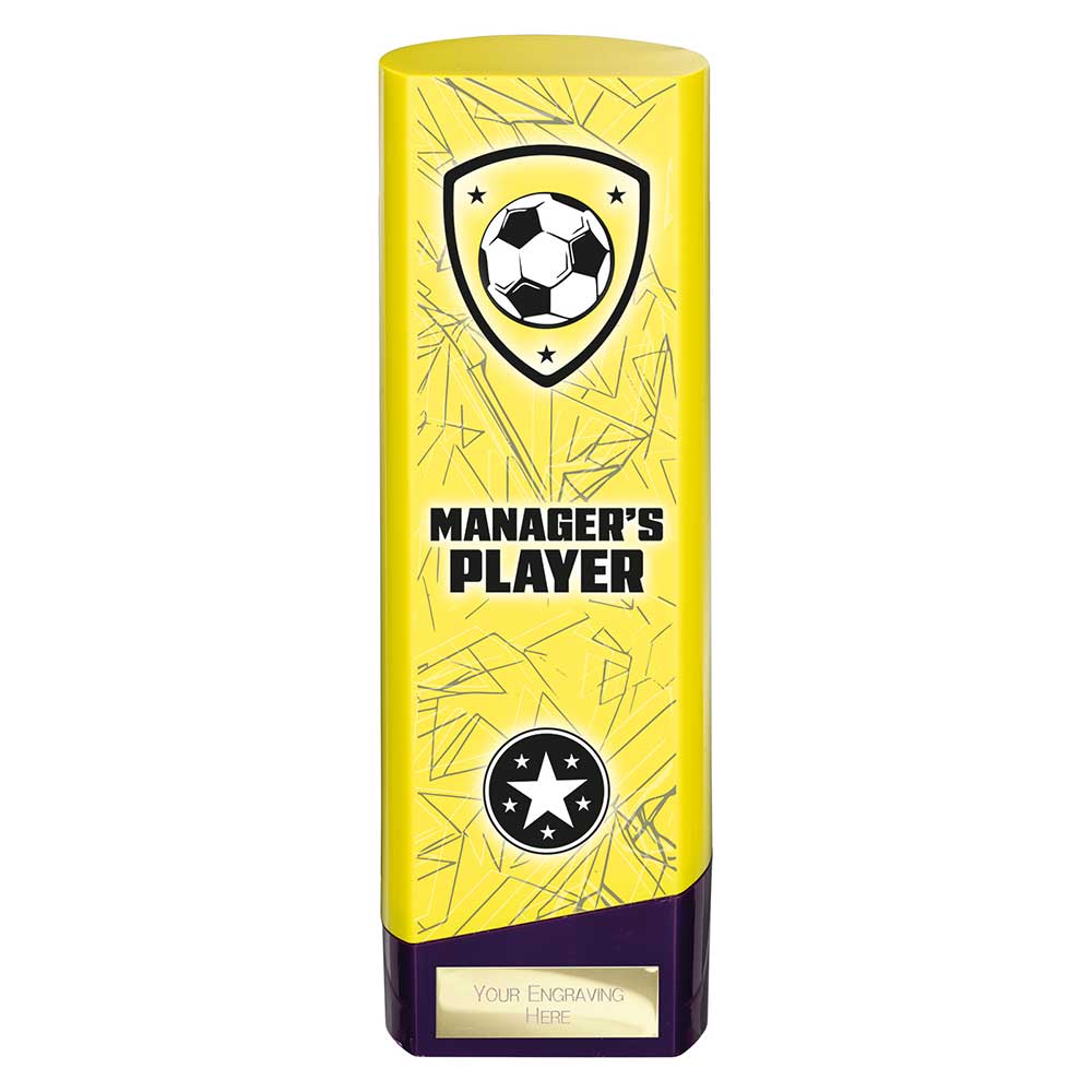 Prime Heavyweight Managers Player Football Award Trophy Yellow Purple