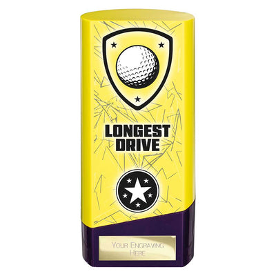 Prime Golf Longest Drive Heavyweight Trophy Award Yellow And Purple