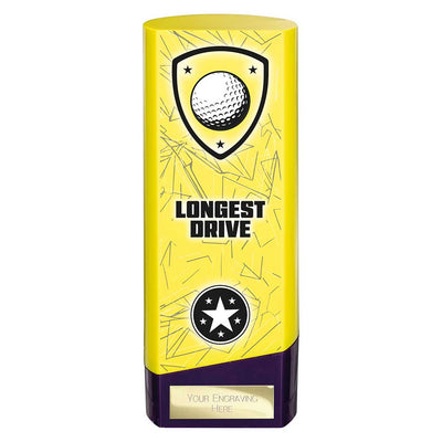 Prime Golf Longest Drive Heavyweight Trophy Award Yellow And Purple