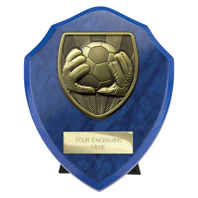 Cobra Football Goal Keeper Award Plaque Trophy Blue