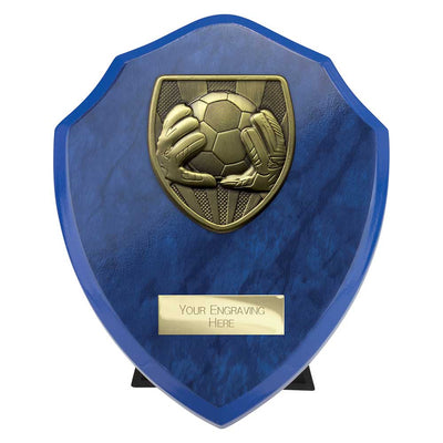 Cobra Football Goal Keeper Award Plaque Trophy Blue