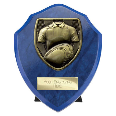 Cobra Rugby Shirt And Ball Shield Award Azure Blue