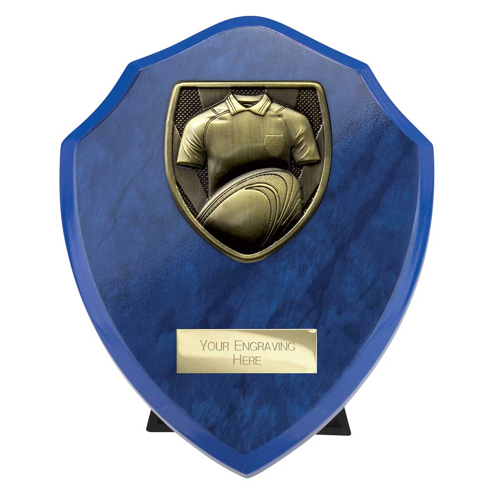 Cobra Rugby Shirt And Ball Shield Award Azure Blue