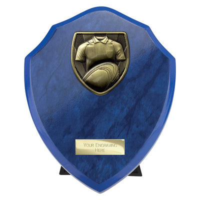 Cobra Rugby Shirt And Ball Shield Award Azure Blue