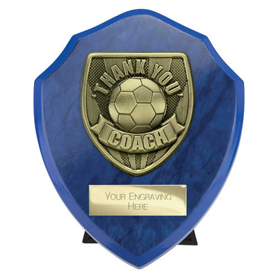 Cobra Plaque Thank You Coach Football Trophy Award Blue