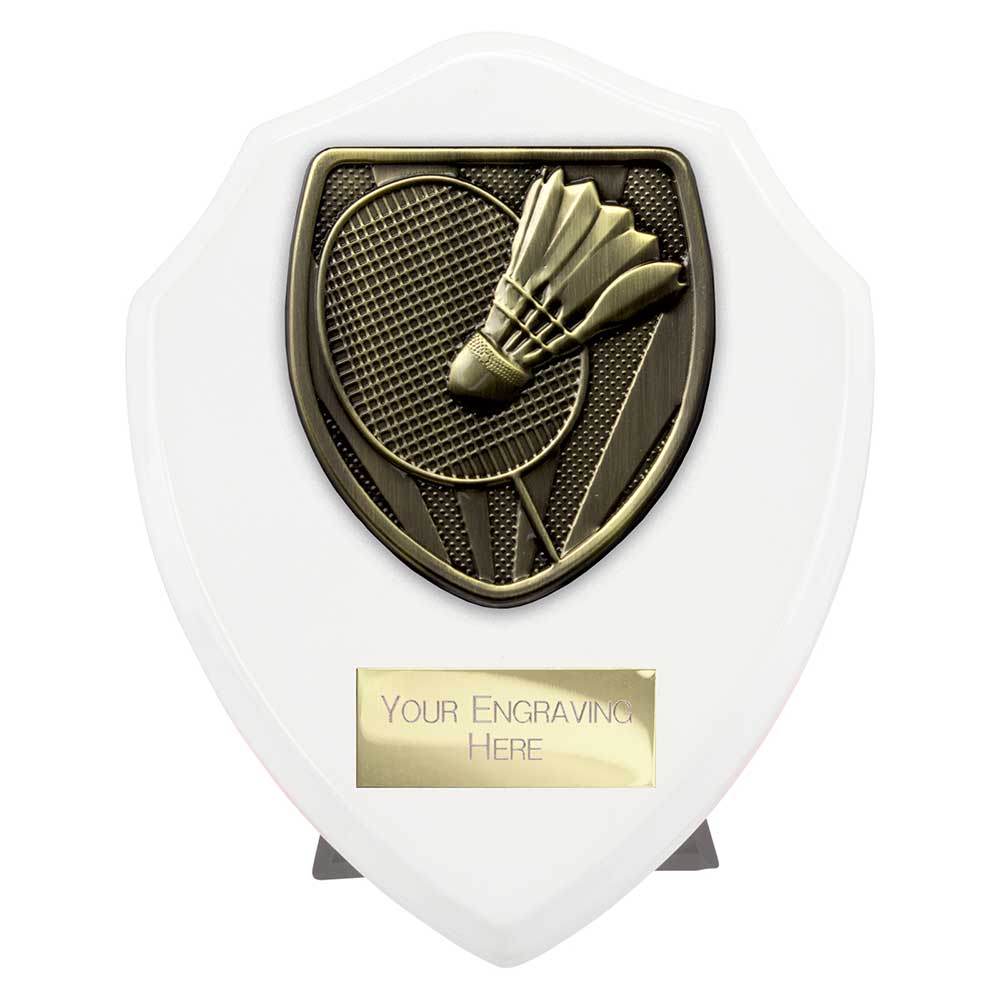 Cobra Plaque Award Badminton Trophy Arctic White