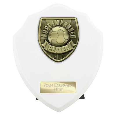 Cobra Plaque Most Improved Player Football Trophy Award White