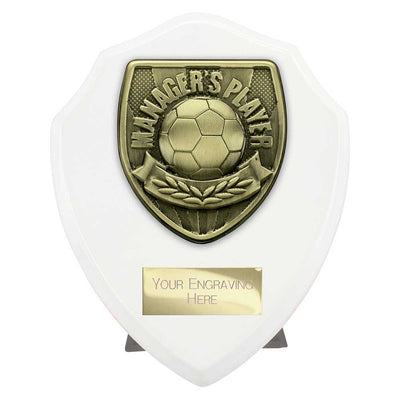 Cobra Plaque Managers Player Football Trophy Award White