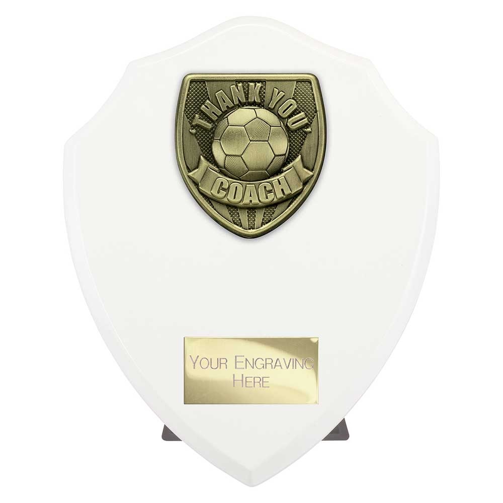 Cobra Plaque Thank you Coach Football Trophy Award - White