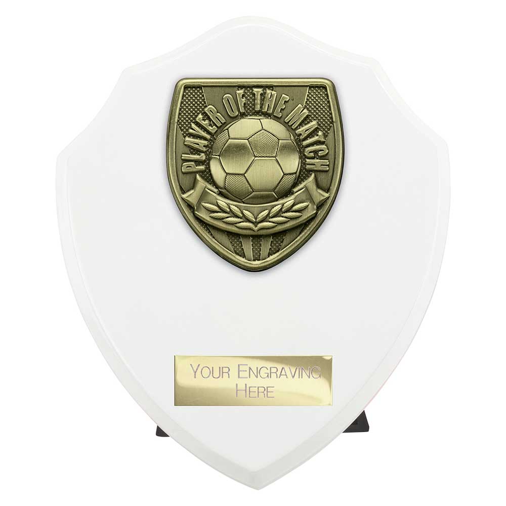 Cobra Plaque Player Of The Match Football Trophy Award White