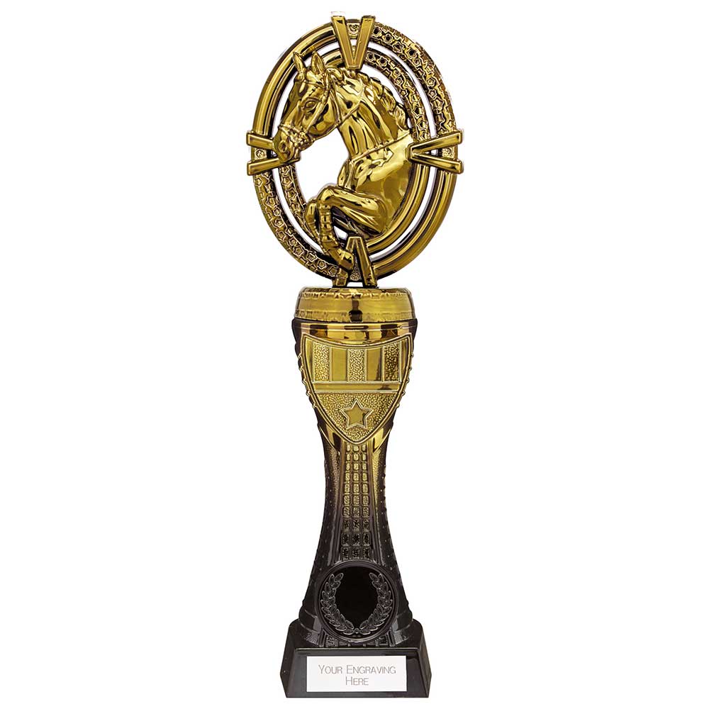 Maverick Equestrian Heavyweight Trophy Award Black And Gold Heavyweight Award Black And Gold