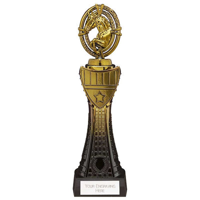 Maverick Equestrian Heavyweight Trophy Award Black And Gold Heavyweight Award Black And Gold